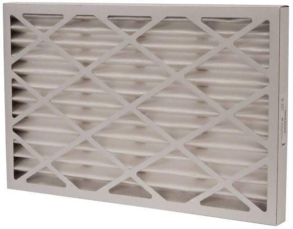 Value Collection - 16" Noml Height x 25" Noml Width x 1-3/4" Noml Depth, 35 to 45% Capture Efficiency, Wireless Pleated Air Filter - MERV 8, Synthetic, Integrated Beverage Board Frame, 500 Max FPM, 1,400 CFM, For Heating & Air Conditioning Units - Makers Industrial Supply