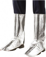 Steiner - Men's 9 Aluminized Spats - 15" High, Plain Toe, Aluminized Kevlar Upper, Silver - Makers Industrial Supply