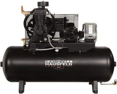 Campbell Hausfeld - 5 hp, 80 Gal Stationary Electric Horizontal Screw Air Compressor - Single Phase, 175 Max psi, 16.6 CFM, 230 Volt - Makers Industrial Supply