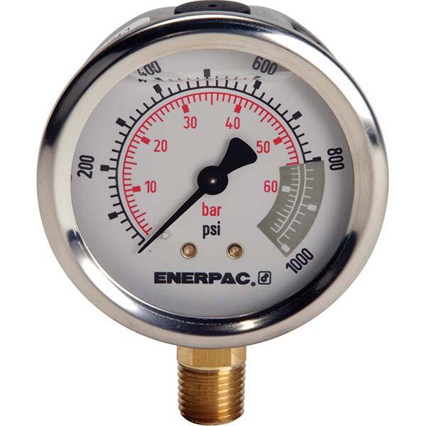 Enerpac - Hydraulic Pressure Gages & Adapters Type: Glycerine Filled Pressure Rating: 15000 - Makers Industrial Supply