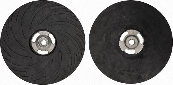 Made in USA - 9" Diam Disc Backing Ribbed Backing Pad - Hard Density, 6,600 RPM - Makers Industrial Supply