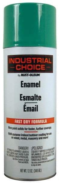 Rust-Oleum - Safety Green, Enamel Spray Paint - 8 to 12 Sq Ft per Can, 12 oz Container - Makers Industrial Supply