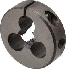 Made in USA - #12-28 UNF Thread, 13/16" Outside Diam High Speed Steel Round Die - 1/4" Thick, Right Hand Thread, Adjustable - Exact Industrial Supply