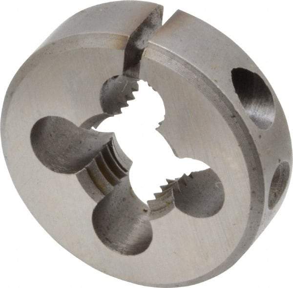 Made in USA - 5/16-24 UNF Thread, 13/16" Outside Diam High Speed Steel Round Die - 1/4" Thick, Right Hand Thread, Adjustable - Exact Industrial Supply