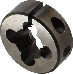 Made in USA - 7/16-14 UNC Thread, 1" Outside Diam High Speed Steel Round Die - 3/8" Thick, Right Hand Thread, Adjustable - Exact Industrial Supply