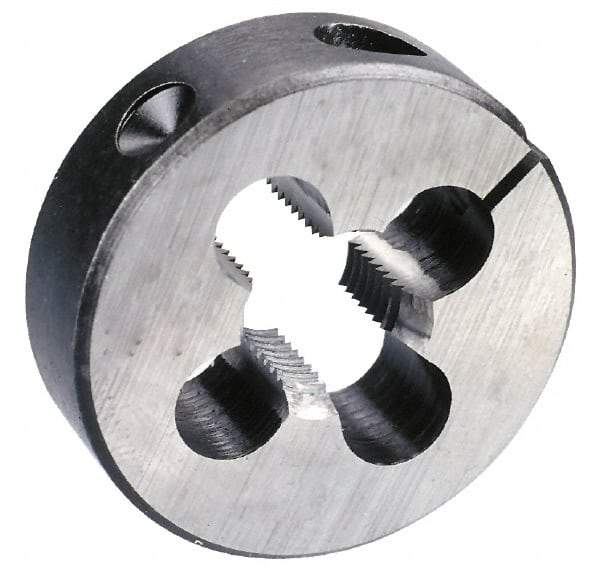 Interstate - 1/2-18 UNS Thread, 1" Outside Diam High Speed Steel Round Die - Right Hand Thread, Adjustable - Exact Industrial Supply