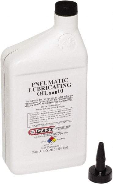 Gast - 1 Qt Air Compressor Lubricating Oil - Use with Gast Lubricated Vacuum Pumps, Air Compressors and Air Motors - Makers Industrial Supply