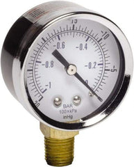 Gast - 1/4 NPT Air Compressor Vacuum Gauge - 2" Diam, Use with Gast 0211/0523 Rotary Vane Units - Makers Industrial Supply