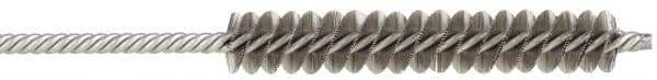 Made in USA - 1/4" Diam Helical Stainless Steel Tube Brush - Double Spiral, 0.005" Filament Diam, 1-1/2" Brush Length, 4" OAL, 0.091" Diam Stainless Steel Shank - Makers Industrial Supply