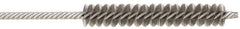 Made in USA - 1/4" Diam Helical Stainless Steel Tube Brush - Double Spiral, 0.005" Filament Diam, 1-1/2" Brush Length, 4" OAL, 0.091" Diam Stainless Steel Shank - Makers Industrial Supply