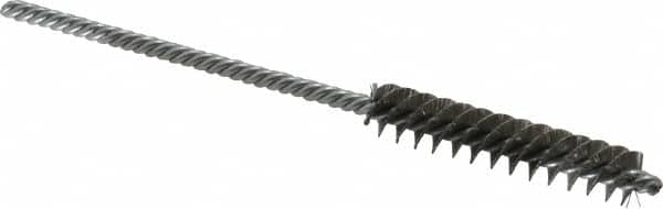 Made in USA - 5/16" Diam Helical Stainless Steel Tube Brush - Double Spiral, 0.005" Filament Diam, 1-1/2" Brush Length, 4" OAL, 1/8" Diam Galvanized Steel Shank - Makers Industrial Supply