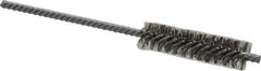 Made in USA - 1/2" Diam Helical Stainless Steel Tube Brush - Double Spiral, 0.006" Filament Diam, 2" Brush Length, 5" OAL, 0.162" Diam Galvanized Steel Shank - Makers Industrial Supply