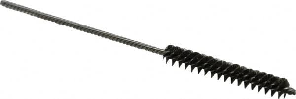 Made in USA - 1/4" Diam Helical Steel Tube Brush - Double Spiral, 0.005" Filament Diam, 1-1/2" Brush Length, 4" OAL, 0.091" Diam Stainless Steel Shank - Makers Industrial Supply