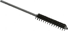 Made in USA - 5/16" Diam Helical Steel Tube Brush - Double Spiral, 0.005" Filament Diam, 1-1/2" Brush Length, 4" OAL, 1/8" Diam Galvanized Steel Shank - Makers Industrial Supply