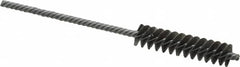 Made in USA - 3/8" Diam Helical Steel Tube Brush - Double Spiral, 0.005" Filament Diam, 1-1/2" Brush Length, 4" OAL, 1/8" Diam Galvanized Steel Shank - Makers Industrial Supply