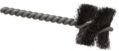 Made in USA - 1-1/4" Diam Helical Steel Tube Brush - Single Spiral, 0.008" Filament Diam, 1" Brush Length, 3-1/2" OAL, 0.248" Diam Stainless Steel Shank - Makers Industrial Supply