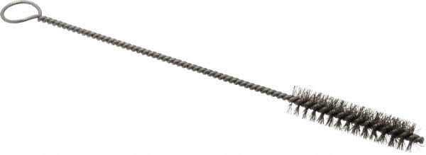PRO-SOURCE - 2-1/2" Long x 9/16" Diam Stainless Steel Twisted Wire Bristle Brush - Single Spiral, 9" OAL, 0.008" Wire Diam, 0.142" Shank Diam - Makers Industrial Supply