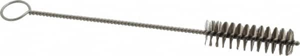 PRO-SOURCE - 2-1/2" Long x 3/4" Diam Stainless Steel Twisted Wire Bristle Brush - Single Spiral, 9" OAL, 0.008" Wire Diam, 0.142" Shank Diam - Makers Industrial Supply