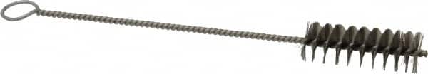 PRO-SOURCE - 2-1/2" Long x 13/16" Diam Stainless Steel Twisted Wire Bristle Brush - Single Spiral, 9" OAL, 0.008" Wire Diam, 0.142" Shank Diam - Makers Industrial Supply