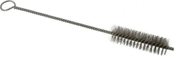 PRO-SOURCE - 3" Long x 7/8" Diam Stainless Steel Twisted Wire Bristle Brush - Single Spiral, 10" OAL, 0.008" Wire Diam, 0.162" Shank Diam - Makers Industrial Supply