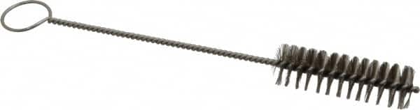 PRO-SOURCE - 3" Long x 15/16" Diam Stainless Steel Twisted Wire Bristle Brush - Single Spiral, 10" OAL, 0.008" Wire Diam, 0.162" Shank Diam - Makers Industrial Supply