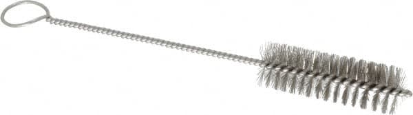 PRO-SOURCE - 3" Long x 1" Diam Stainless Steel Twisted Wire Bristle Brush - Single Spiral, 10" OAL, 0.008" Wire Diam, 0.162" Shank Diam - Makers Industrial Supply