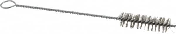 PRO-SOURCE - 2-1/2" Long x 3/4" Diam Stainless Steel Twisted Wire Bristle Brush - Single Spiral, 9" OAL, 0.008" Wire Diam, 0.142" Shank Diam - Makers Industrial Supply