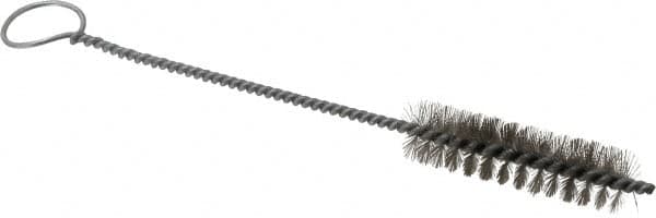 PRO-SOURCE - 2-1/2" Long x 13/16" Diam Stainless Steel Twisted Wire Bristle Brush - Single Spiral, 9" OAL, 0.008" Wire Diam, 0.142" Shank Diam - Makers Industrial Supply