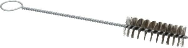 PRO-SOURCE - 3" Long x 1" Diam Stainless Steel Twisted Wire Bristle Brush - Single Spiral, 10" OAL, 0.008" Wire Diam, 0.16" Shank Diam - Makers Industrial Supply