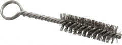 Made in USA - 2-1/2" Long x 3/4" Diam Stainless Steel Twisted Wire Bristle Brush - Double Spiral, 5-1/2" OAL, 0.01" Wire Diam, 0.162" Shank Diam - Makers Industrial Supply