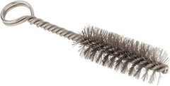 Made in USA - 2-1/2" Long x 7/8" Diam Stainless Steel Twisted Wire Bristle Brush - Double Spiral, 5-1/2" OAL, 0.01" Wire Diam, 0.162" Shank Diam - Makers Industrial Supply