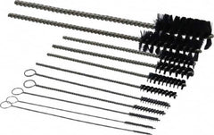 PRO-SOURCE - 11 Piece Nylon Hand Tube Brush Set - 3/4" to 1-1/2" Brush Length, 4" OAL, 0.034" Shank Diam, Includes Brush Diams 1/4", 5/16", 3/8", 1/2" & 3/4" - Makers Industrial Supply