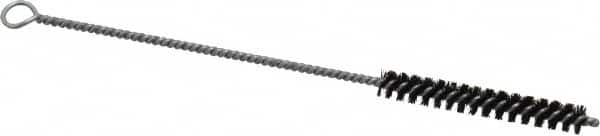 PRO-SOURCE - 2" Long x 1/4" Diam Horsehair Bristle Brush - Single Spiral, 6" OAL, 0.006" Filament Diam, 0.096" Shank Diam - Makers Industrial Supply