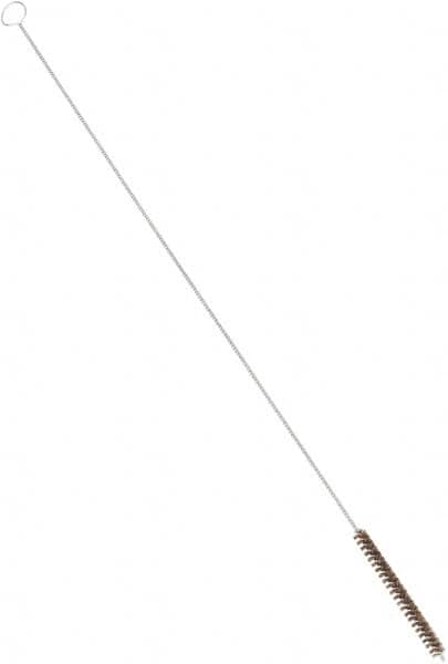 PRO-SOURCE - 4" Long x 3/8" Diam Horsehair Bristle Brush - Single Spiral, 26" OAL, 0.008" Filament Diam, 0.13" Shank Diam - Makers Industrial Supply