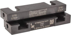 Snap Jaws - 4" Wide x 1.155" High x 0.55" Thick, Step Vise Jaw - Hard, Steel, Fixed Jaw, Compatible with 4" Vises - Makers Industrial Supply