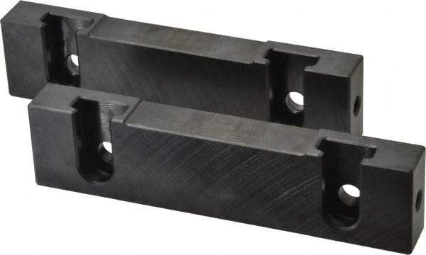 Snap Jaws - 6" Wide x 1-1/2" High x 3/4" Thick, Flat/No Step Vise Jaw - Soft, Steel, Fixed Jaw, Compatible with 6" Vises - Makers Industrial Supply