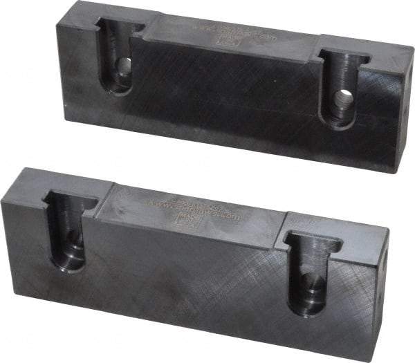 Snap Jaws - 6" Wide x 2" High x 1" Thick, Flat/No Step Vise Jaw - Soft, Steel, Fixed Jaw, Compatible with 6" Vises - Makers Industrial Supply