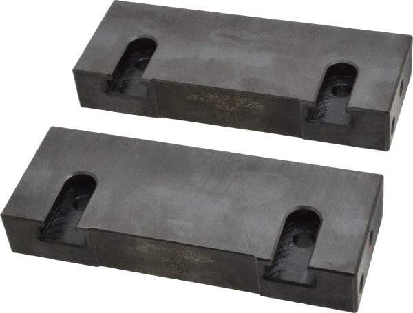 Snap Jaws - 6" Wide x 2-1/4" High x 1" Thick, Flat/No Step Vise Jaw - Soft, Steel, Fixed Jaw, Compatible with 6" Vises - Makers Industrial Supply