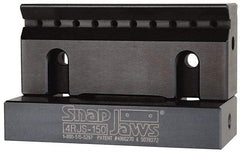 Snap Jaws - 4" Wide x 1-3/4" High x 1" Thick, V-Groove Vise Jaw - Steel, Fixed Jaw, Compatible with 4" Vises - Makers Industrial Supply