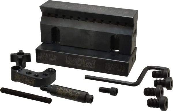 Snap Jaws - 6" Wide x 1-1/8" High x 1/8" Thick, V-Groove Vise Jaw - Steel, Fixed Jaw, Compatible with 6" Vises - Makers Industrial Supply