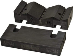 Snap Jaws - 6" Wide x 2-1/2" High x 1-1/2" Thick, V-Groove Vise Jaw - Steel, Fixed Jaw, Compatible with 6" Vises - Makers Industrial Supply