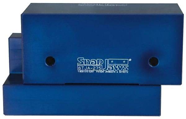 Snap Jaws - 6" Wide x 2-3/4" High x 2-3/4" Thick, Step Vise Jaw - Aluminum, Fixed Jaw, Compatible with 6" Vises - Makers Industrial Supply