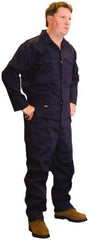 Stanco Safety Products - Size M, Navy Blue, Zipper, Flame Resistant/Retardant Coverall - 38 to 40" Chest, Indura, 7 Pockets, Elastic Waistband, Full Action Back, 2-Way Concealed Zipper - Makers Industrial Supply