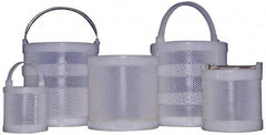 Made in USA - Round Polypropylene Dipping Basket - 1/8" Perforation, 6" Wide - Makers Industrial Supply