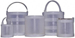 Made in USA - Round Polypropylene Dipping Basket - 1/16" Perforation, 8" Wide - Makers Industrial Supply
