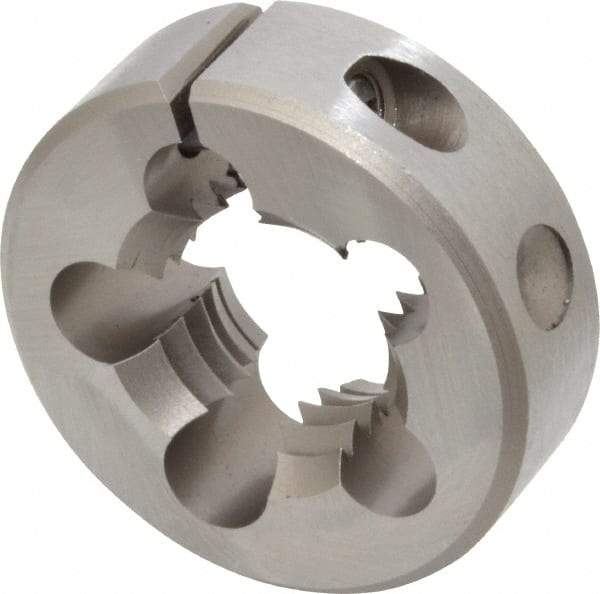 Irwin Hanson - 3/4-10 UNC Thread, 1-1/2" Outside Diam Carbon Steel Round Die - 1/2" Thick, Right Hand Thread, Adjustable - Exact Industrial Supply