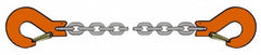 Pewag - 10' Long, 2,100 Lb Basket Capacity, 2,100 Lb Vertical Capacity, Alloy Steel Web Sling - SSS Chain Sling, 7/32" Diam Chain, Silver (Color), with 2 Sling Hooks - Makers Industrial Supply