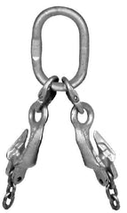 Pewag - 5' Long x 10" Wide, 2,700 Lb Basket Capacity, 2,700 Lb Vertical Capacity, Alloy Steel Web Sling - SOG Chain Sling, 7/32" Diam Chain, Self-Colored, with Grab Hook, Master Link & Shortening Hook - Makers Industrial Supply