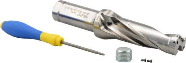 Iscar - 3-3/4" Max Drill Depth, 3xD, 1-1/4" Diam, Indexable Insert Drill - 1-1/4" Shank Diam, Straight Shank - Makers Industrial Supply