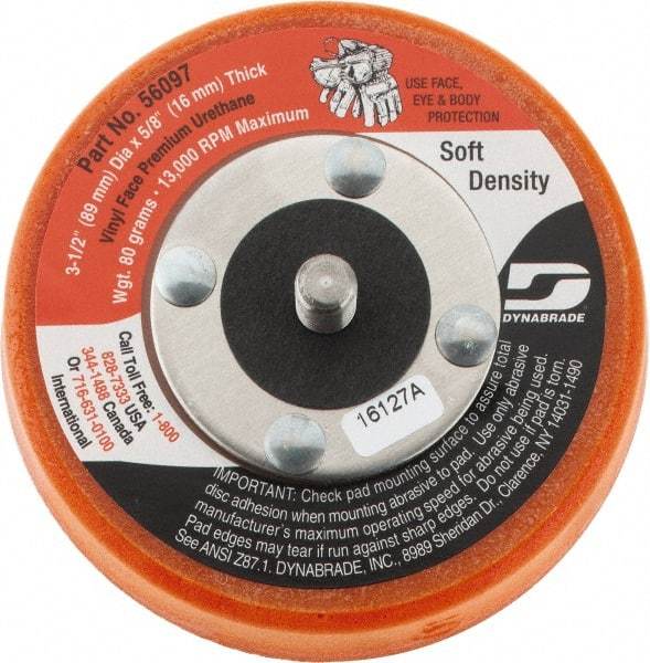 Dynabrade - 3-1/2" Diam Adhesive/PSA Disc Backing Pad - Soft Density, 13,000 RPM - Makers Industrial Supply